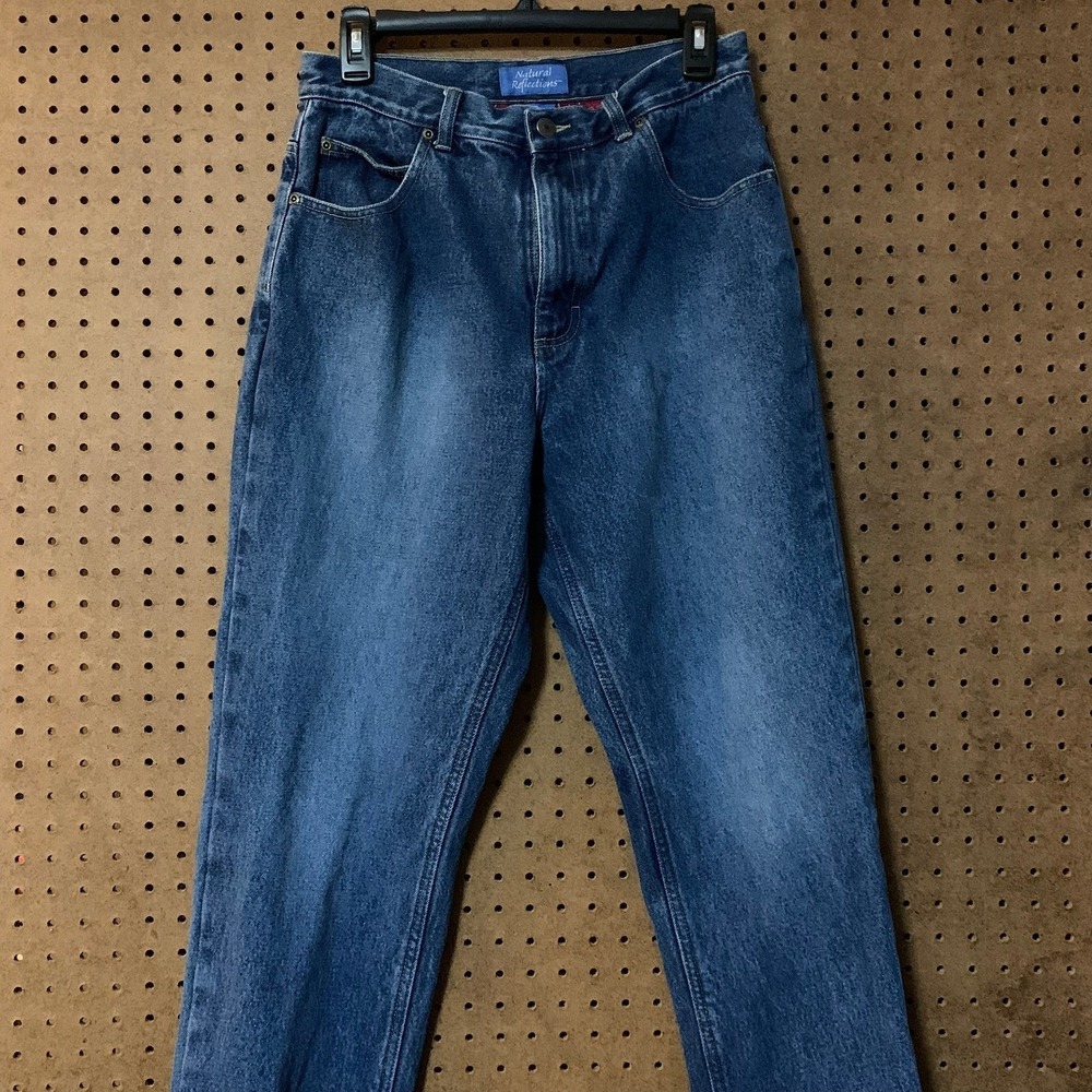 Natural Reflections Flannel Lined Jeans Womens Size 10 Blue Denim Straight Leg